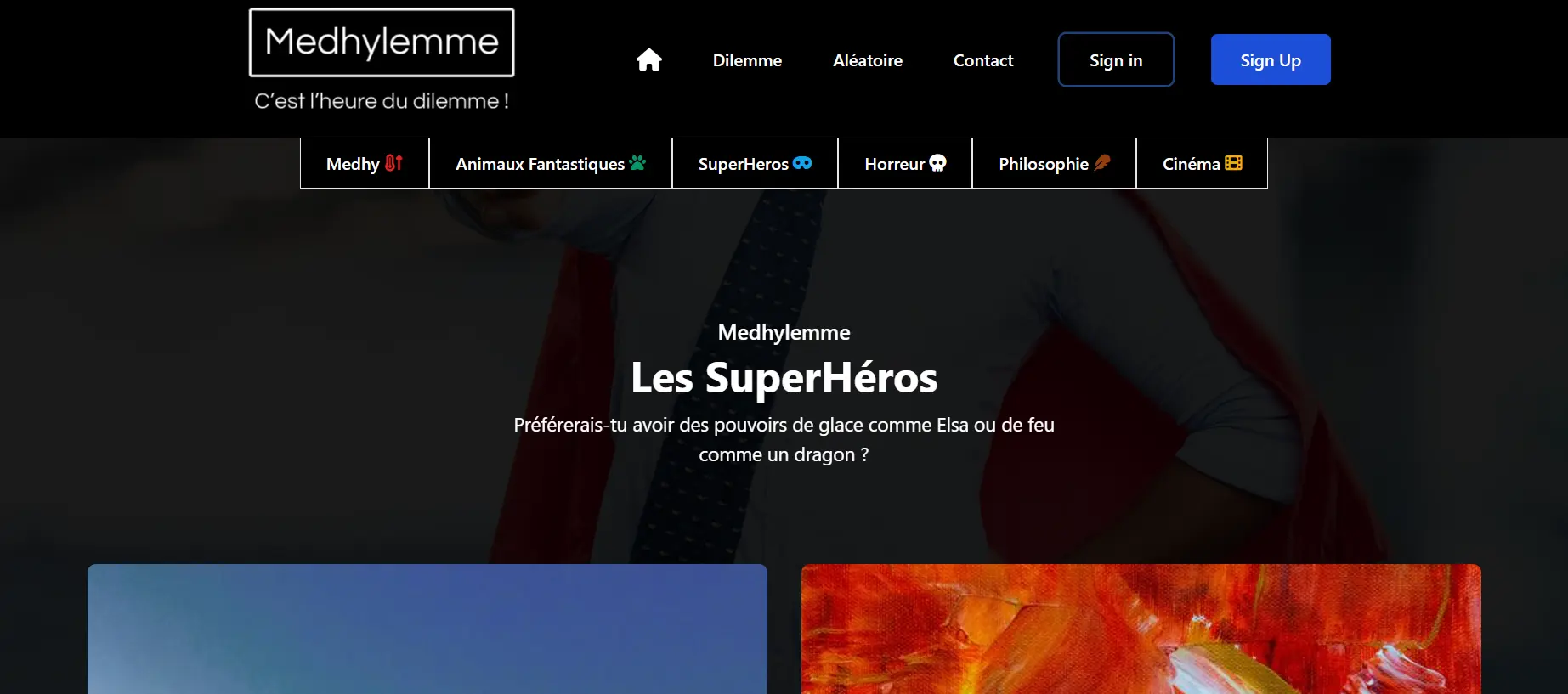 Medhylemme, un site de dilemme et de fun.