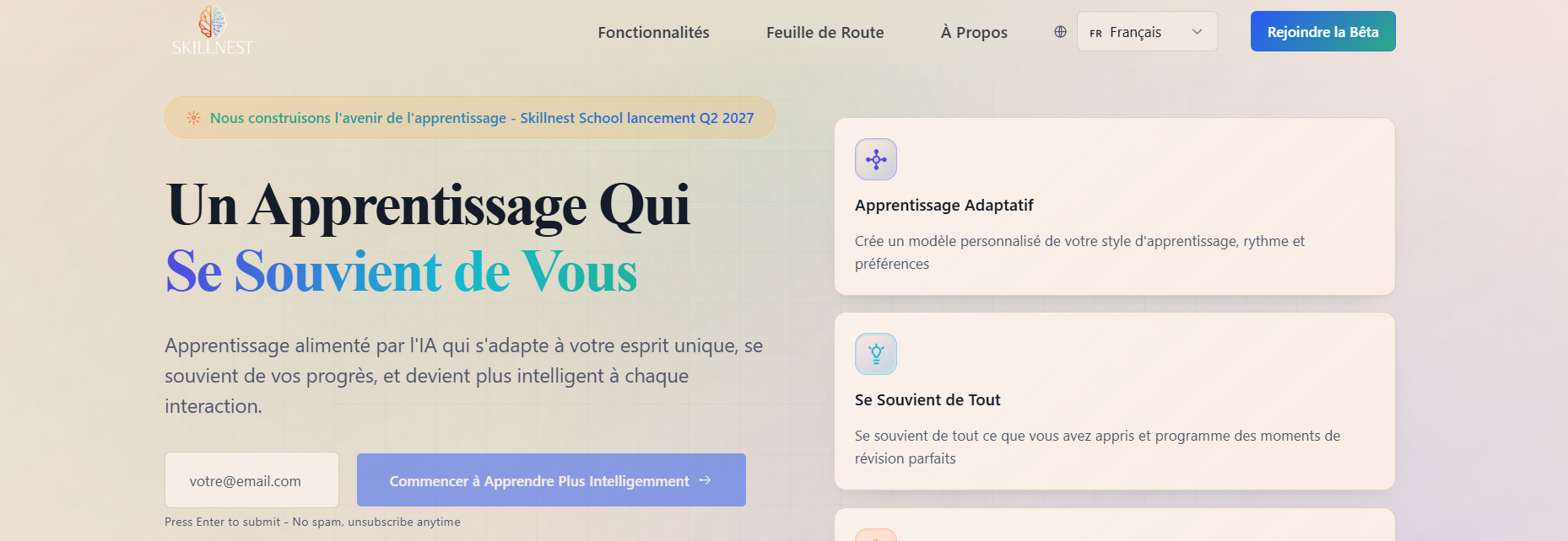SkillNest une plateforme de soutien de scolaire